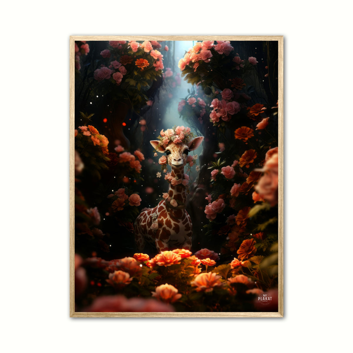 Floral GiraFantasia Plakat Zoom 4 - Giraf Plakat 3