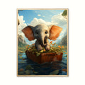 Elefant i båd - Fantasi plakat