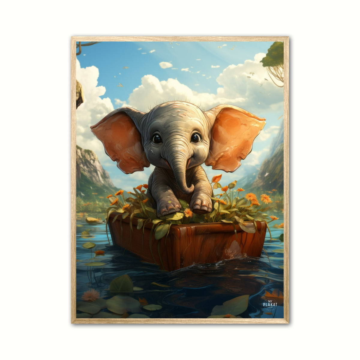 Elefant i båd - Fantasi plakat