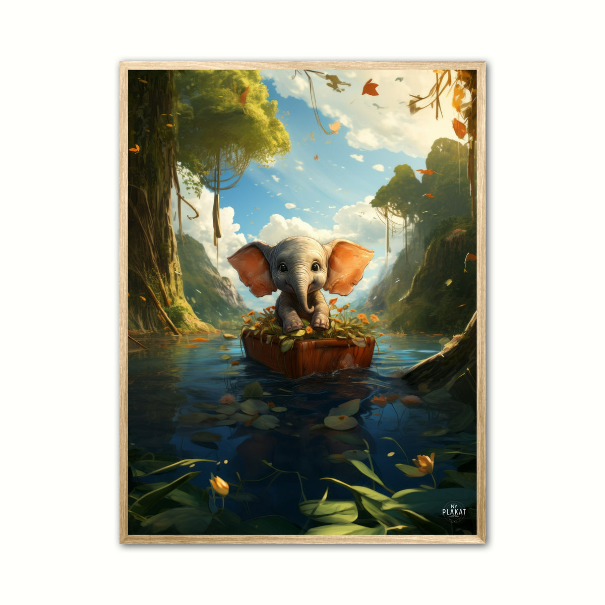 Elefant i båd Zoom 2 - Fantasi plakat