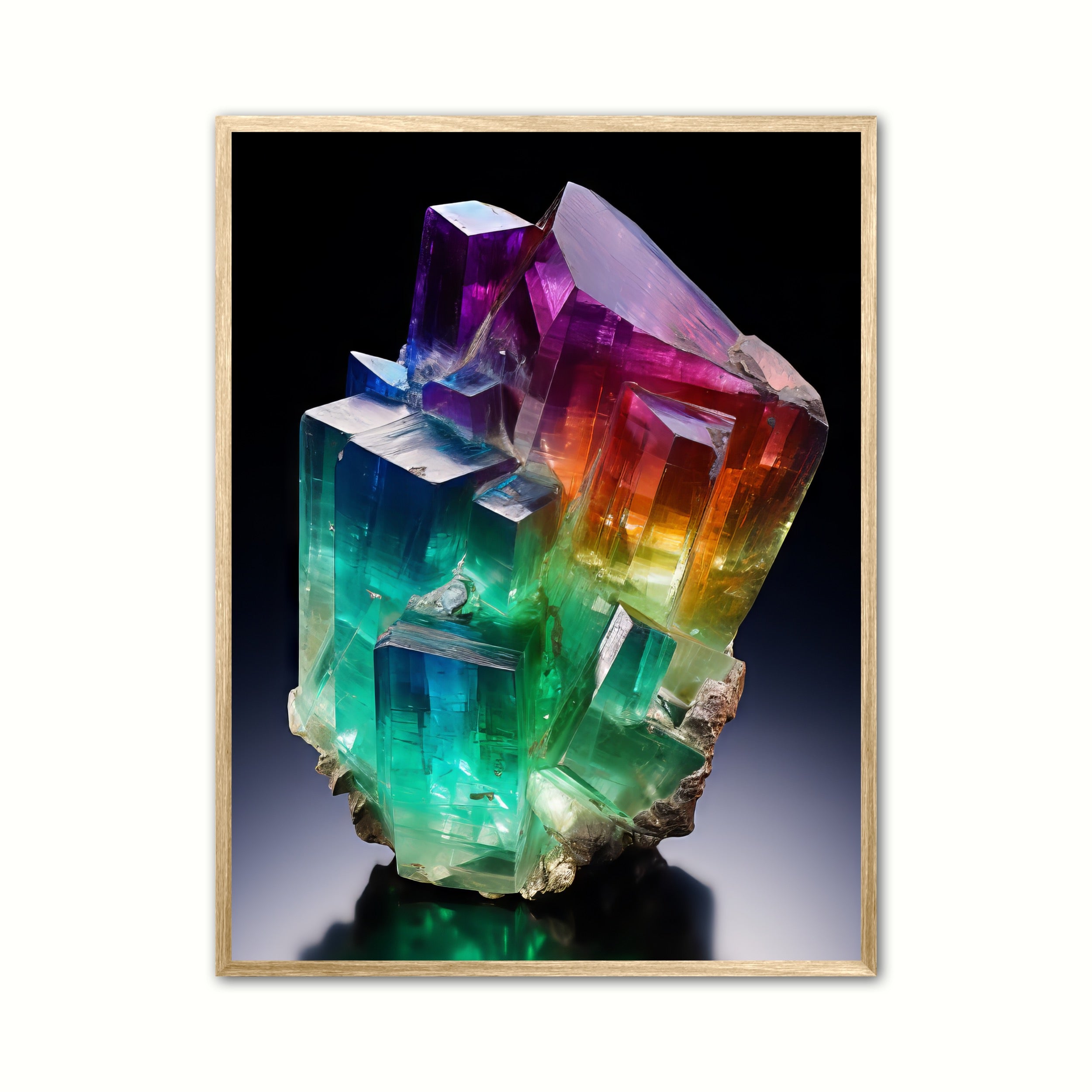 Regnbue Fluorit Nr. 9 - Krystal plakat