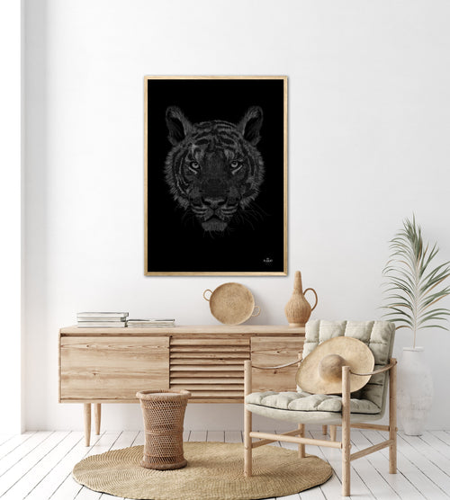 Bengalsk Tiger - Scribble plakat