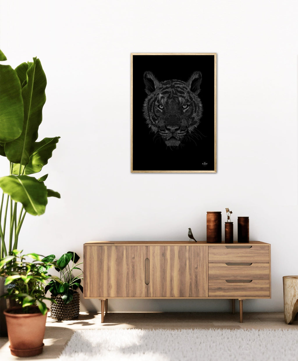 Bengalsk Tiger - Scribble plakat