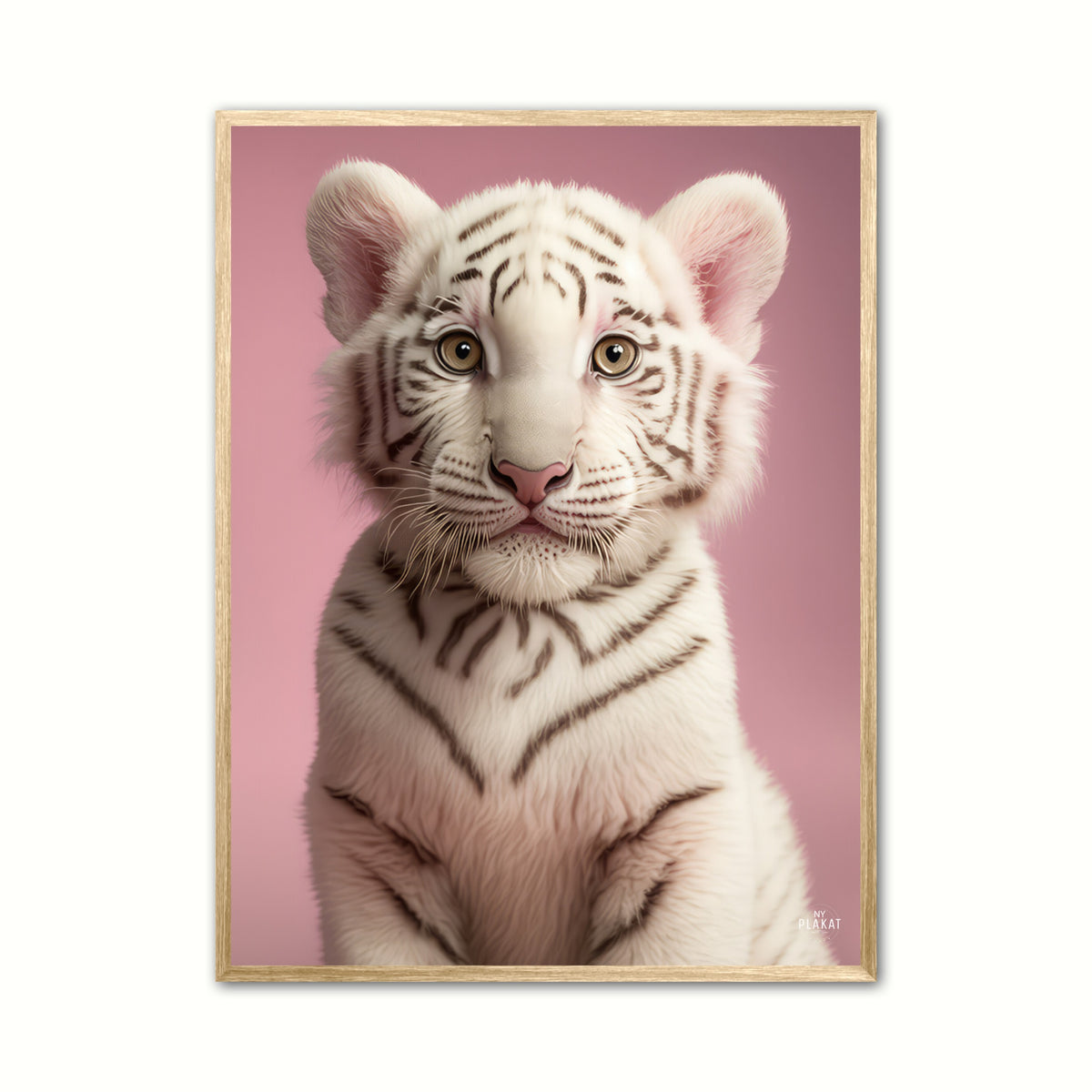 Albino Bengalsk Tiger plakat - Pink