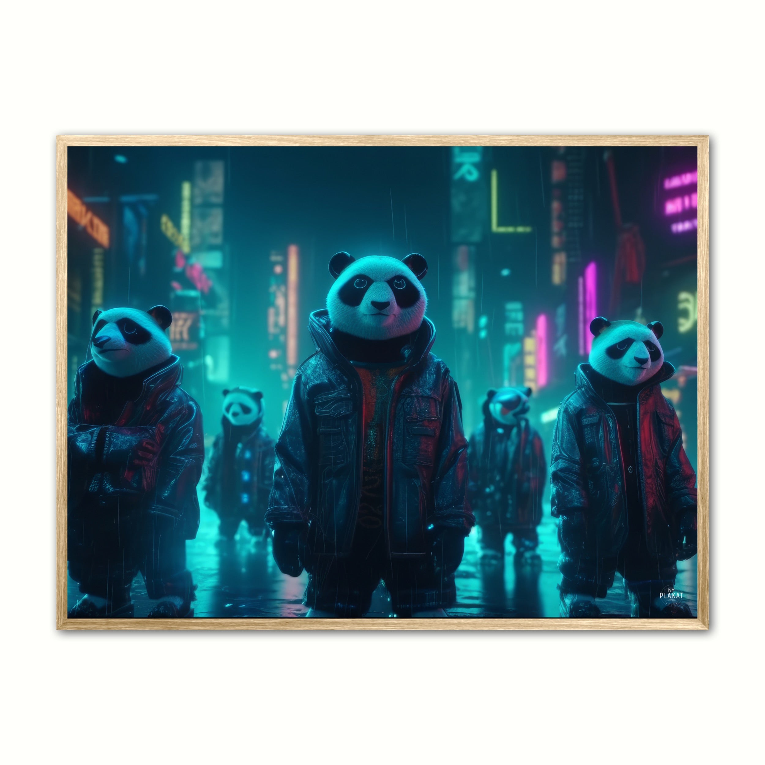Team 5 Pandaer - Cyberpunk plakat