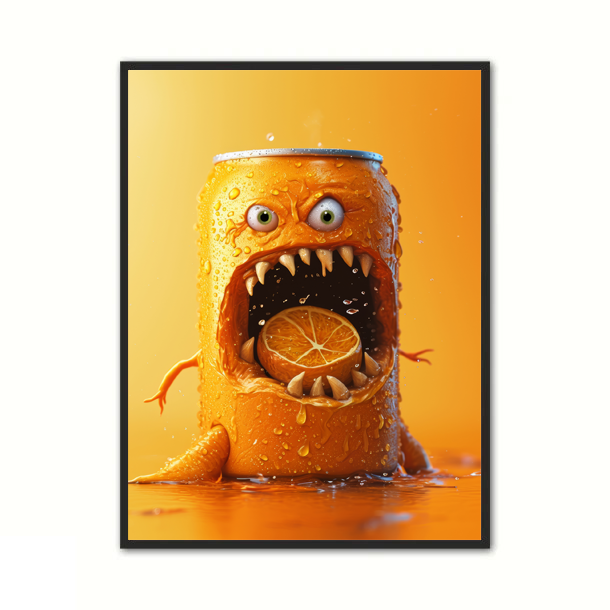 Orange Monster På Dåse 4 - Gamer Plakat