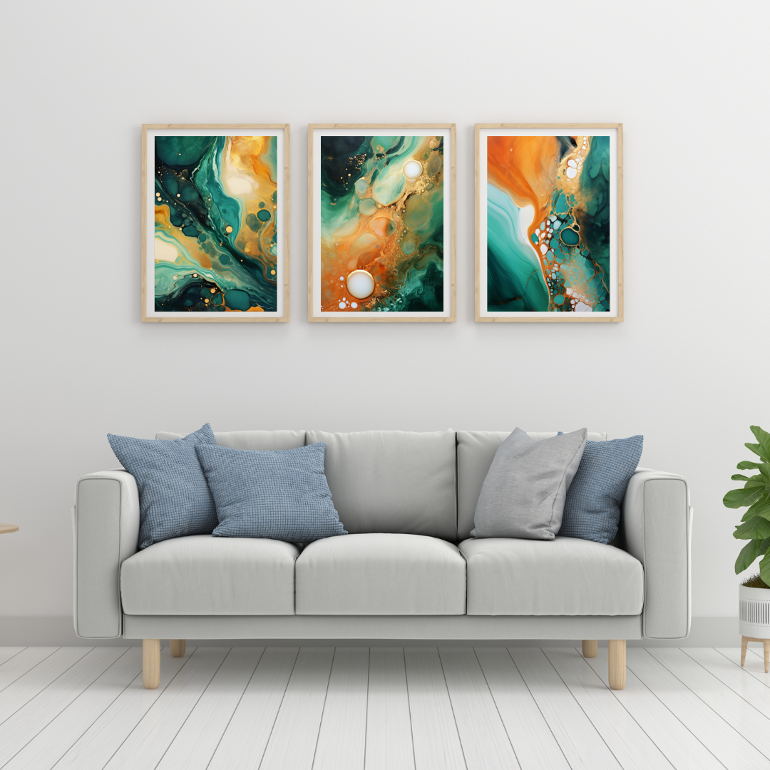 Marmoreret Elegance - Plakatsæt