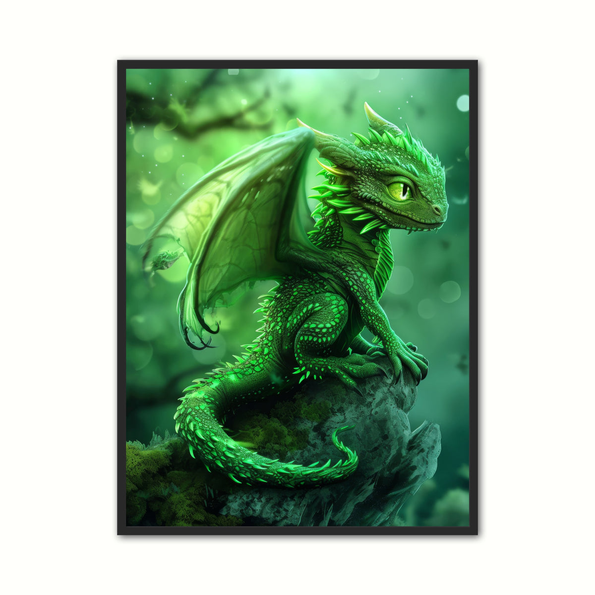 Grøn Baby Drage Plakat 2