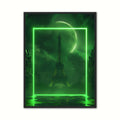 Parisian Neon Square - Grøn plakat