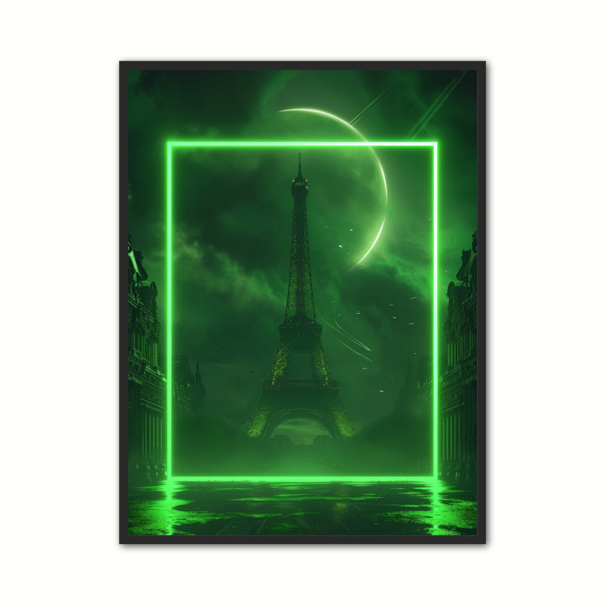 Parisian Neon Square - Grøn plakat