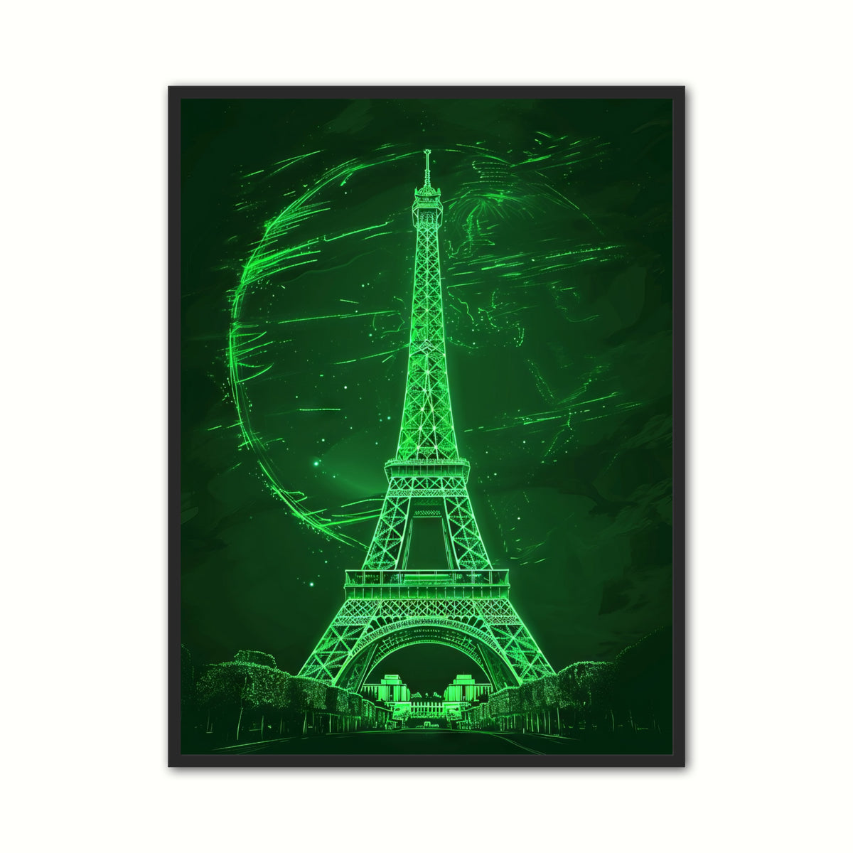 Eiffel Cirkelstråle - Grøn plakat