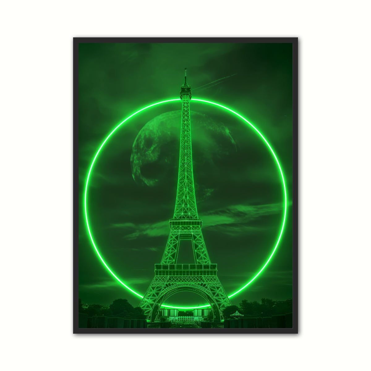 Neon Eclips ved Eiffel - Grøn