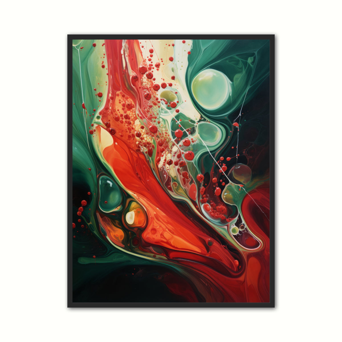 Ethereal Crimson Fusion - Abstrakt Plakat