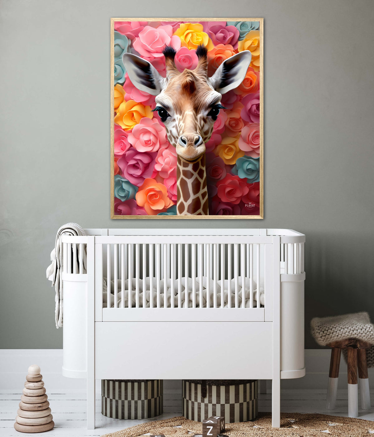 Giraffens Blomsterunivers - Giraf Plakat 22