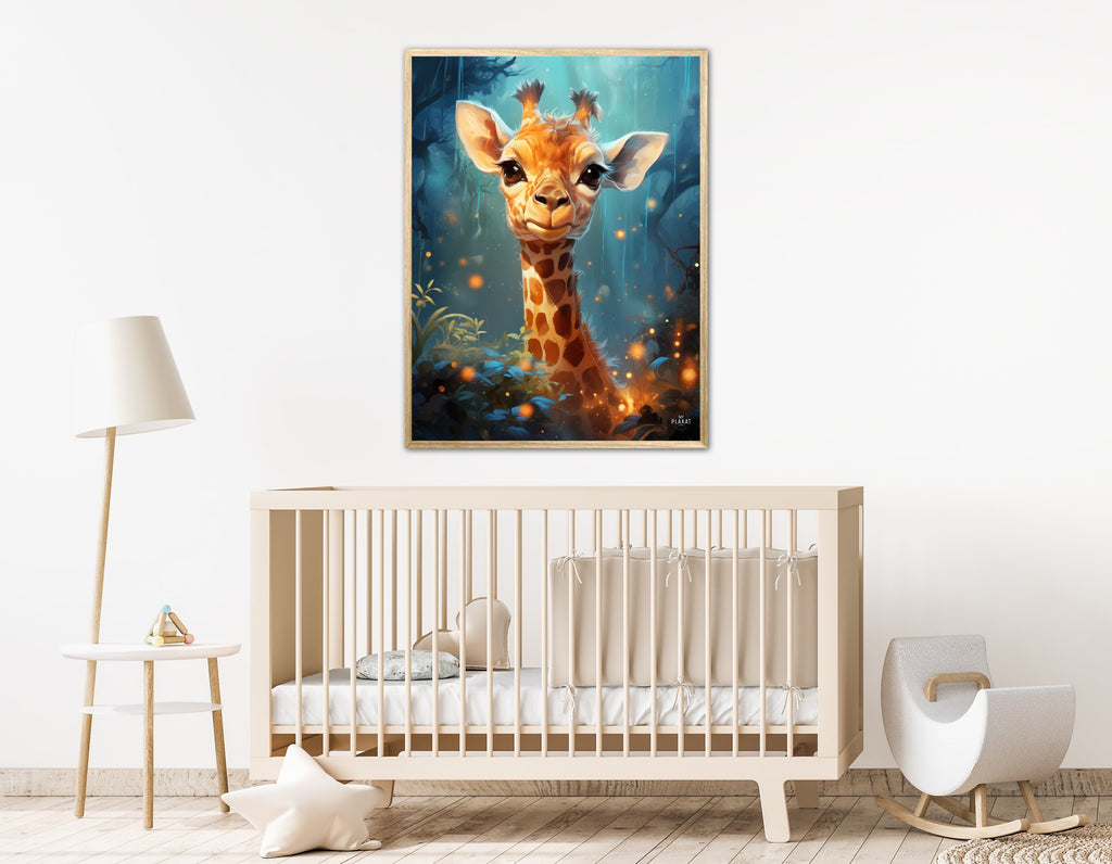 Giraffens Skovtur i Månelys - Giraf Plakat 5