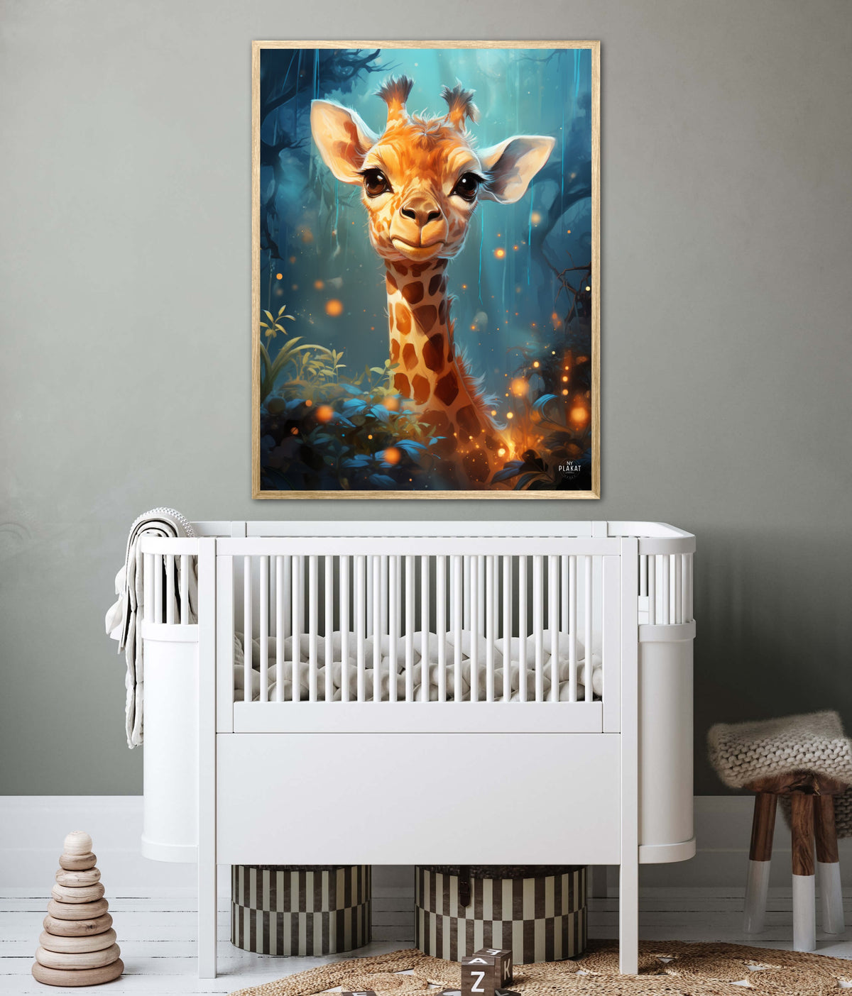 Giraffens Skovtur i Månelys - Giraf Plakat 5