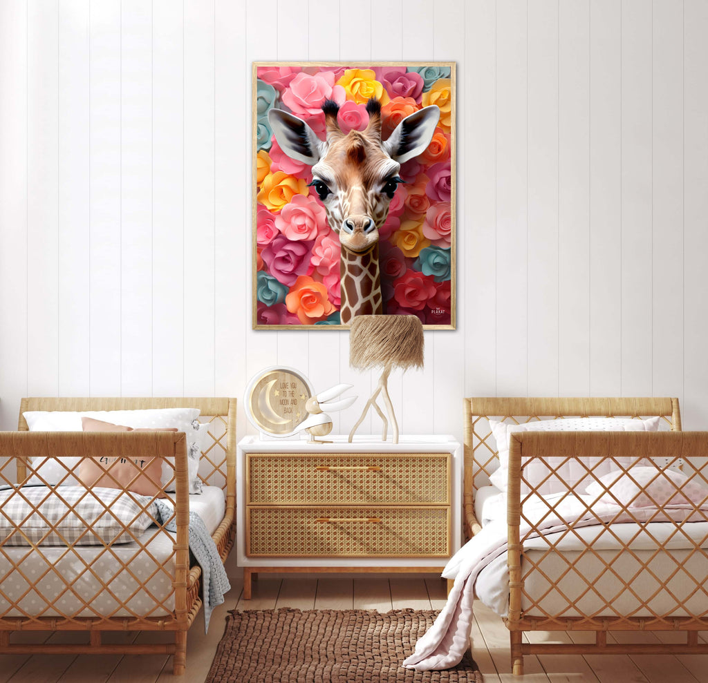 Giraffens Blomsterunivers - Giraf Plakat 22