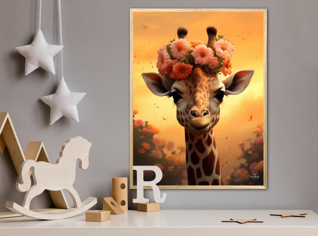 Giraffens Blomstermagi - Giraf Plakat 9
