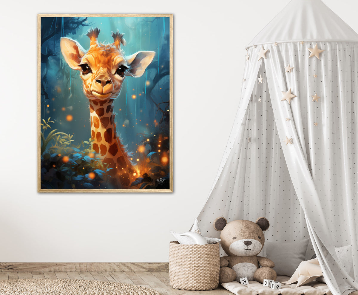Giraffens Skovtur i Månelys - Giraf Plakat 5