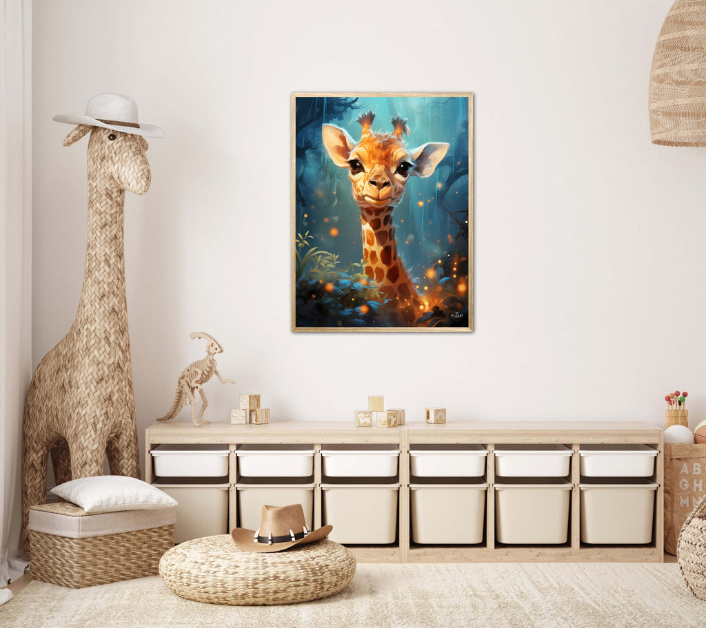 Giraffens Skovtur i Månelys - Giraf Plakat 5