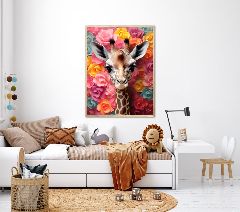 Giraffens Blomsterunivers - Giraf Plakat 22