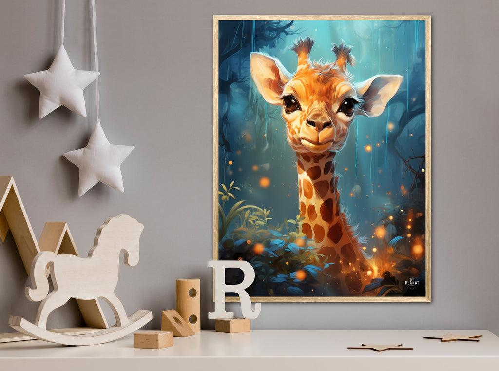 Giraffens Skovtur i Månelys - Giraf Plakat 5