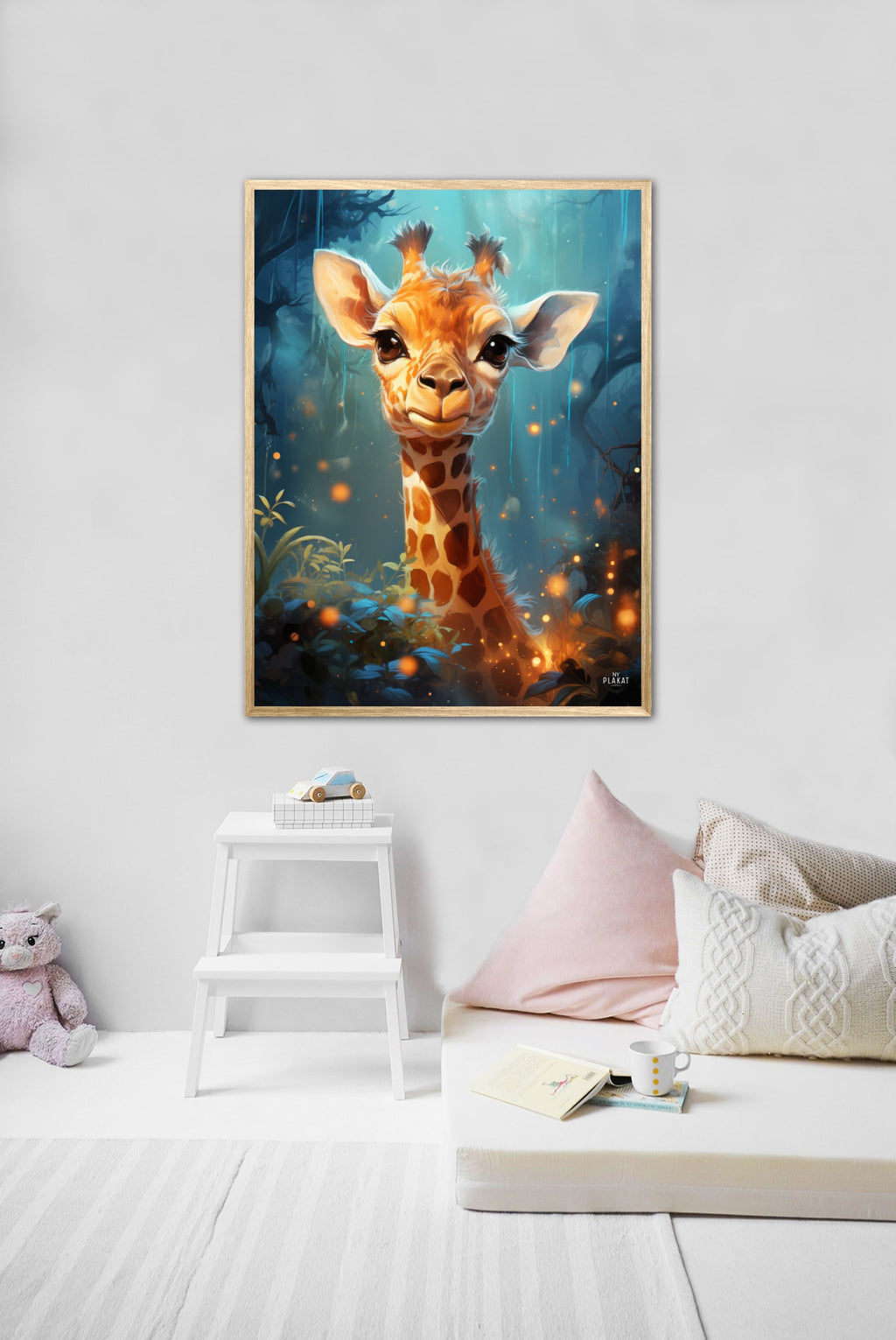 Giraffens Skovtur i Månelys - Giraf Plakat 5