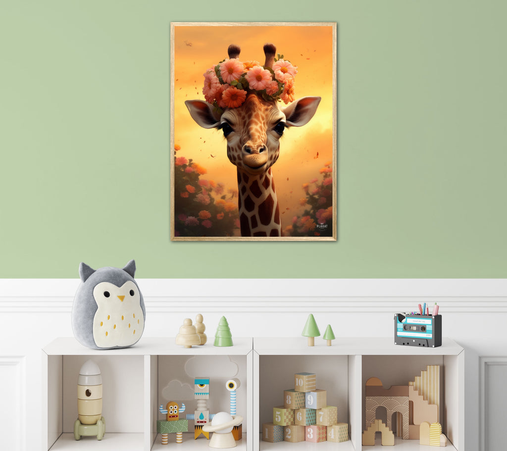 Giraffens Blomstermagi - Giraf Plakat 9