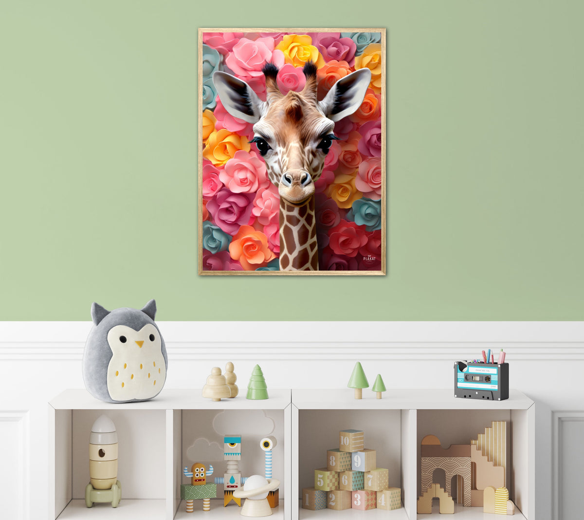 Giraffens Blomsterunivers - Giraf Plakat 22