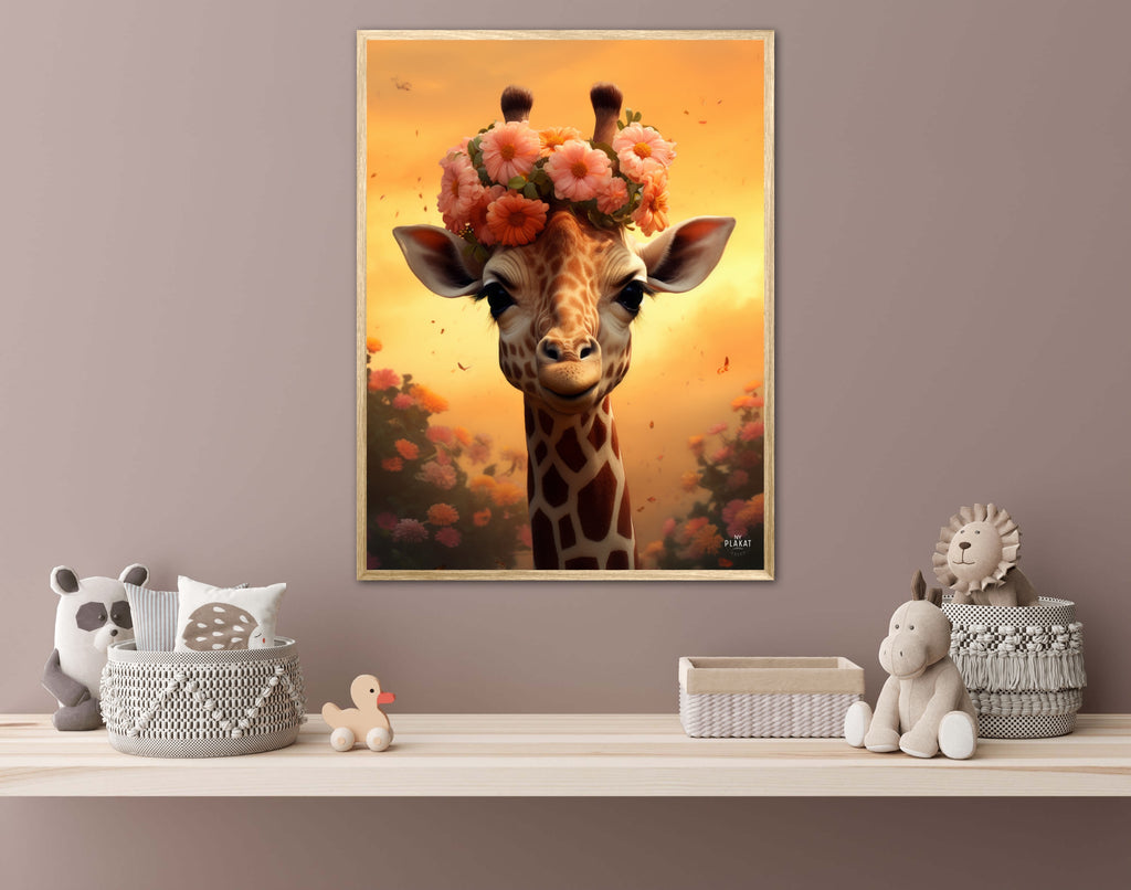 Giraffens Blomstermagi - Giraf Plakat 9