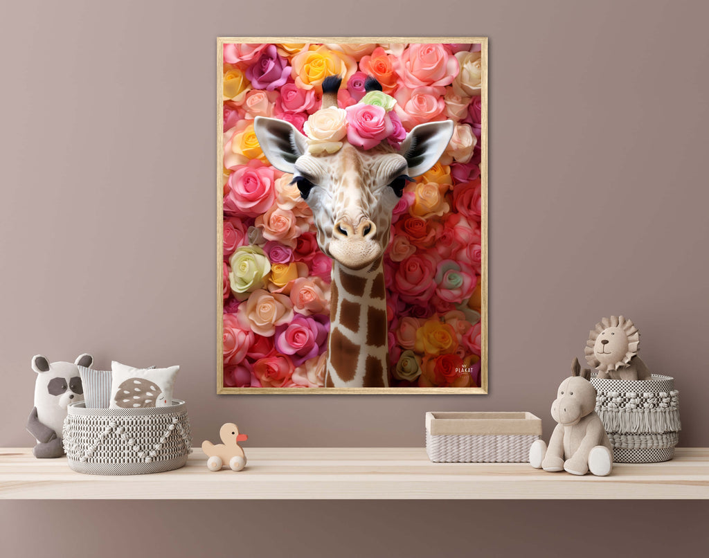 Blomsterfestival med Giraf - Giraf Plakat 21