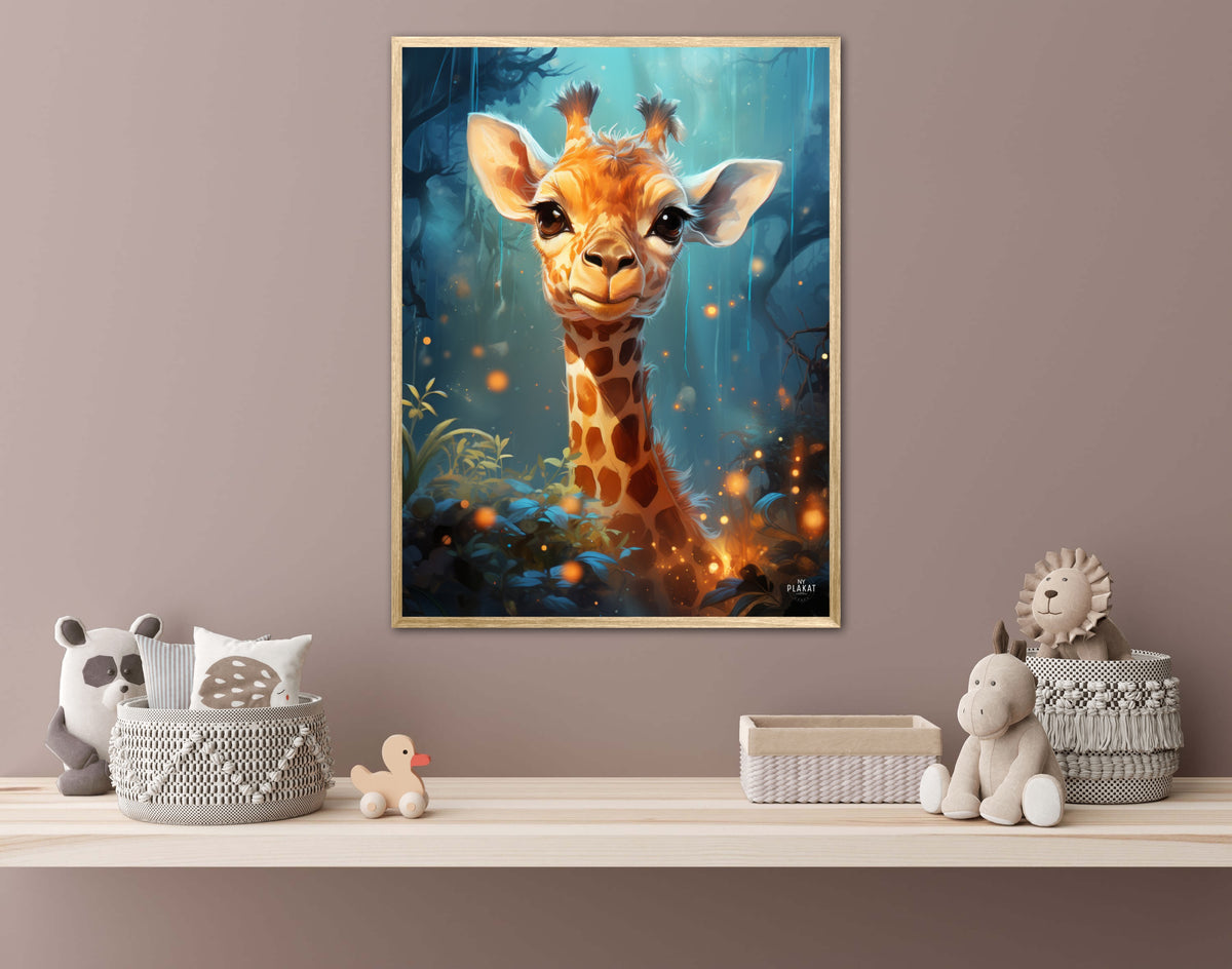 Giraffens Skovtur i Månelys - Giraf Plakat 5