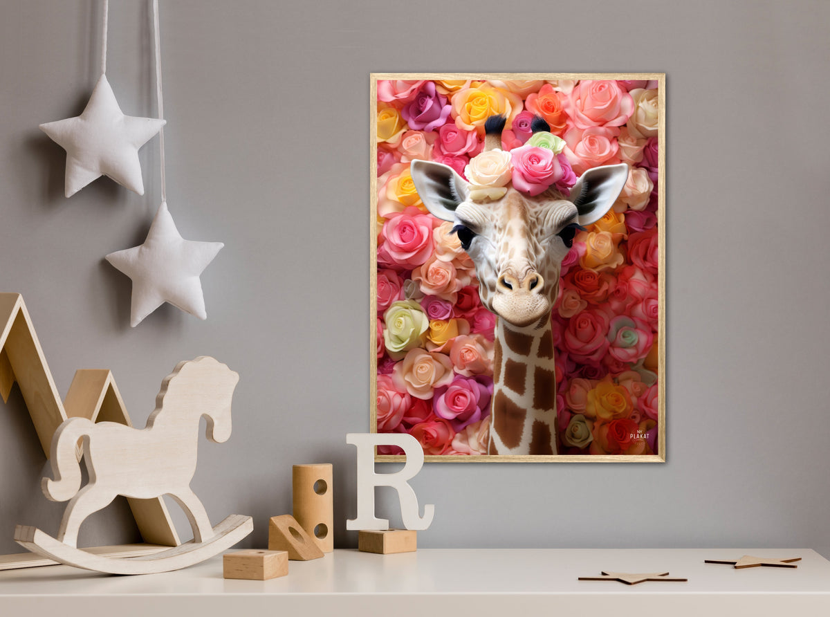 Blomsterfestival med Giraf - Giraf Plakat 21