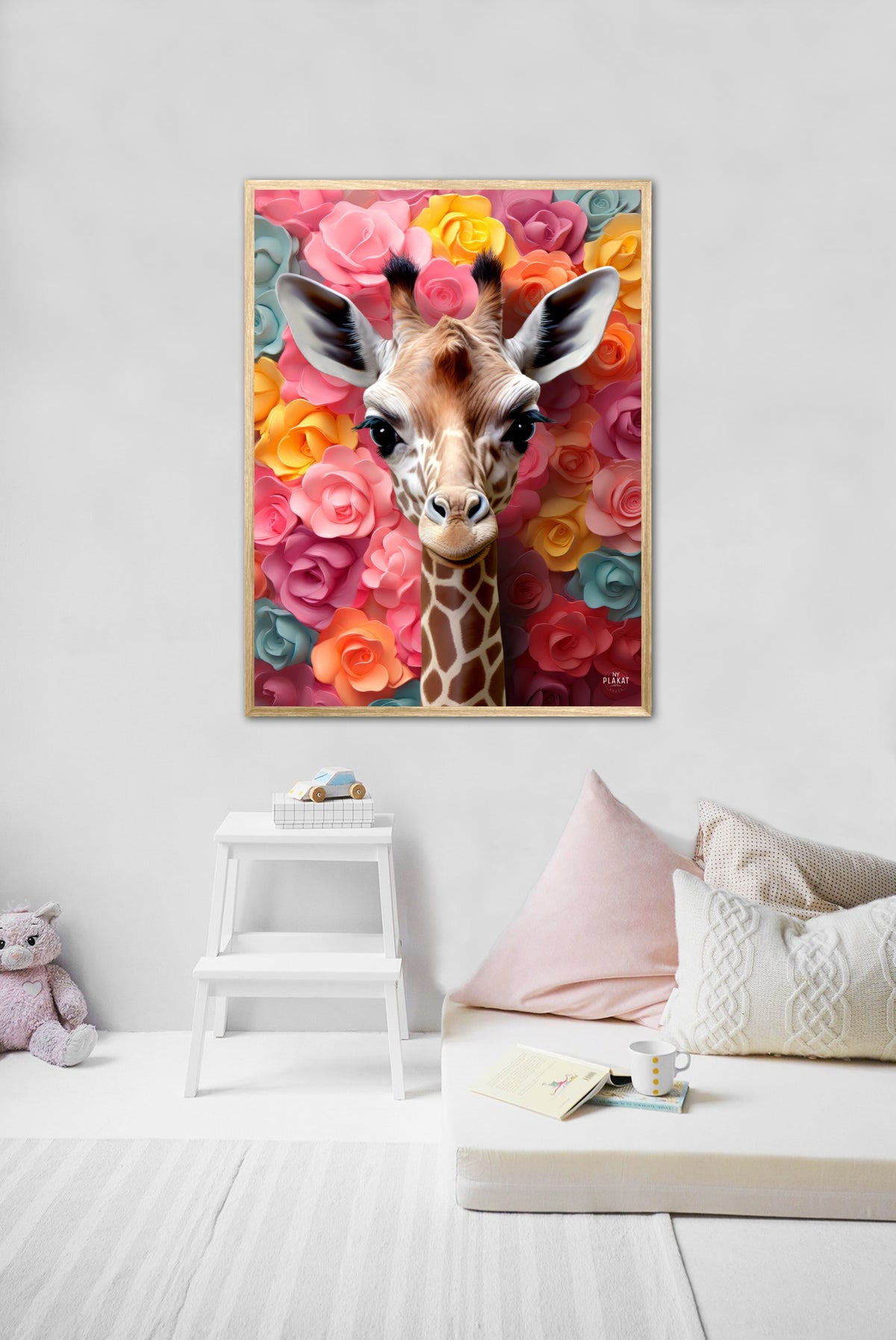 Giraffens Blomsterunivers - Giraf Plakat 22