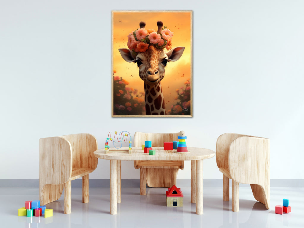 Giraffens Blomstermagi - Giraf Plakat 9