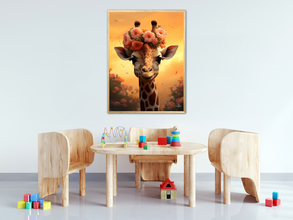 Giraffens Blomstermagi - Giraf Plakat 9