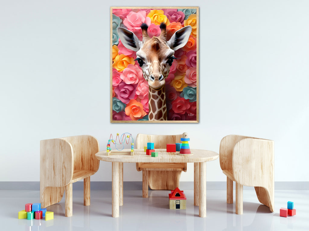 Giraffens Blomsterunivers - Giraf Plakat 22