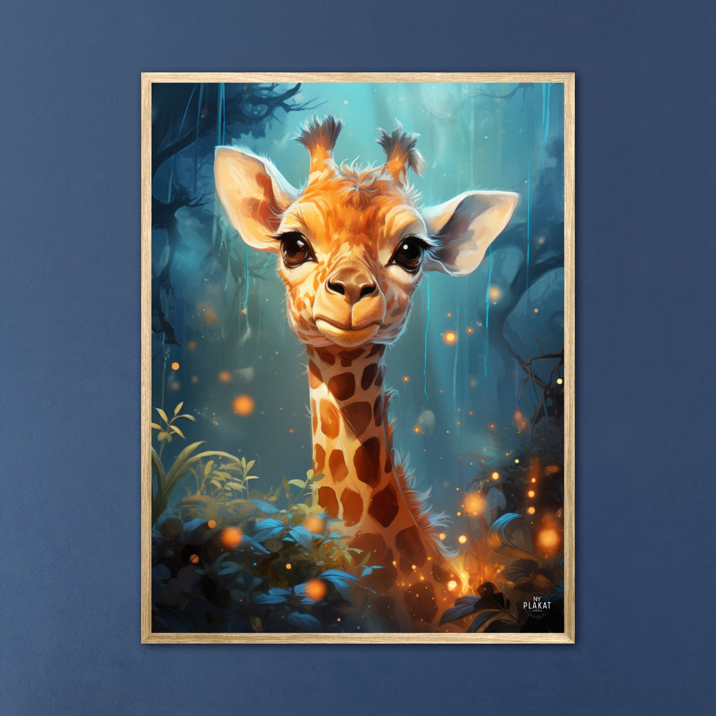 Giraffens Skovtur i Månelys - Giraf Plakat 5
