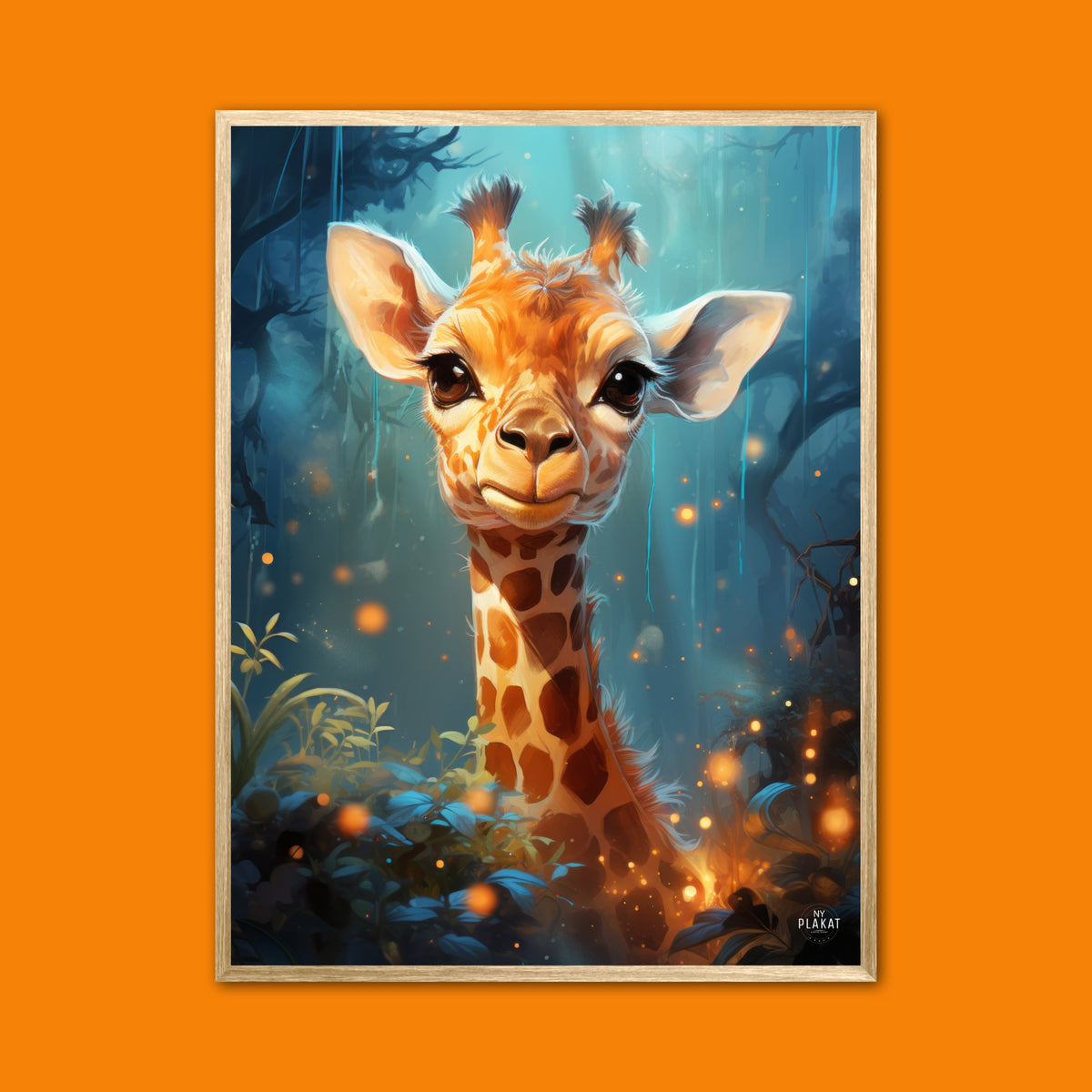 Giraffens Skovtur i Månelys - Giraf Plakat 5