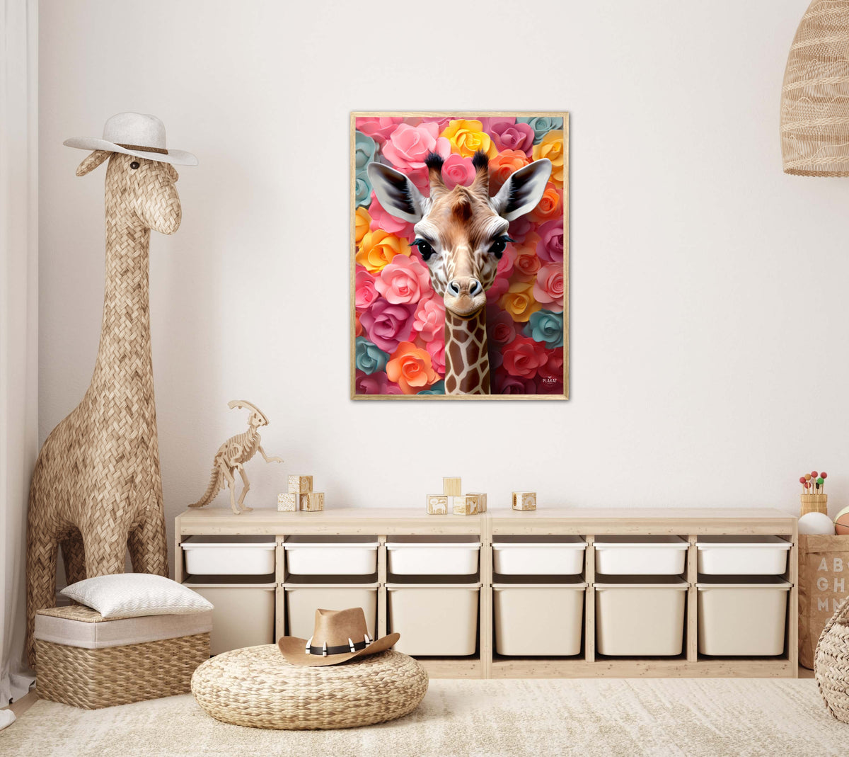 Giraffens Blomsterunivers - Giraf Plakat 22