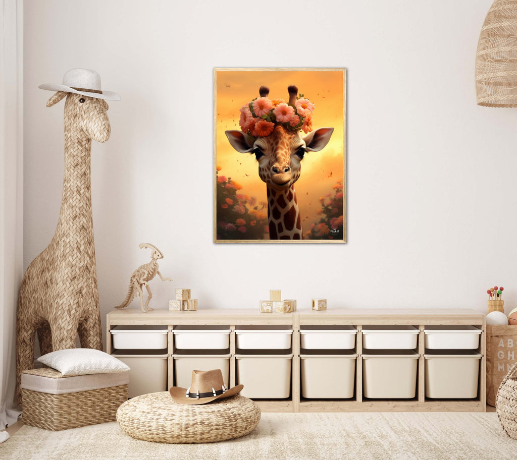Giraffens Blomstermagi - Giraf Plakat 9
