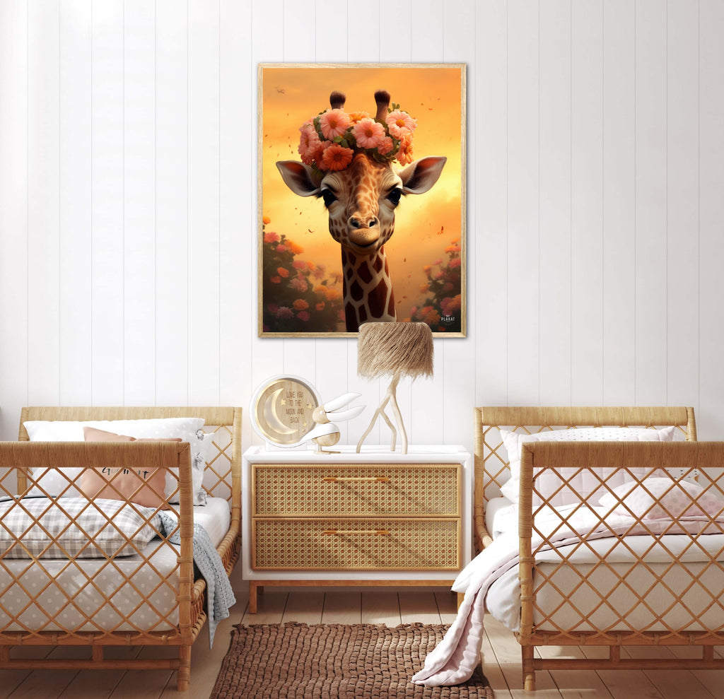 Giraffens Blomstermagi - Giraf Plakat 9