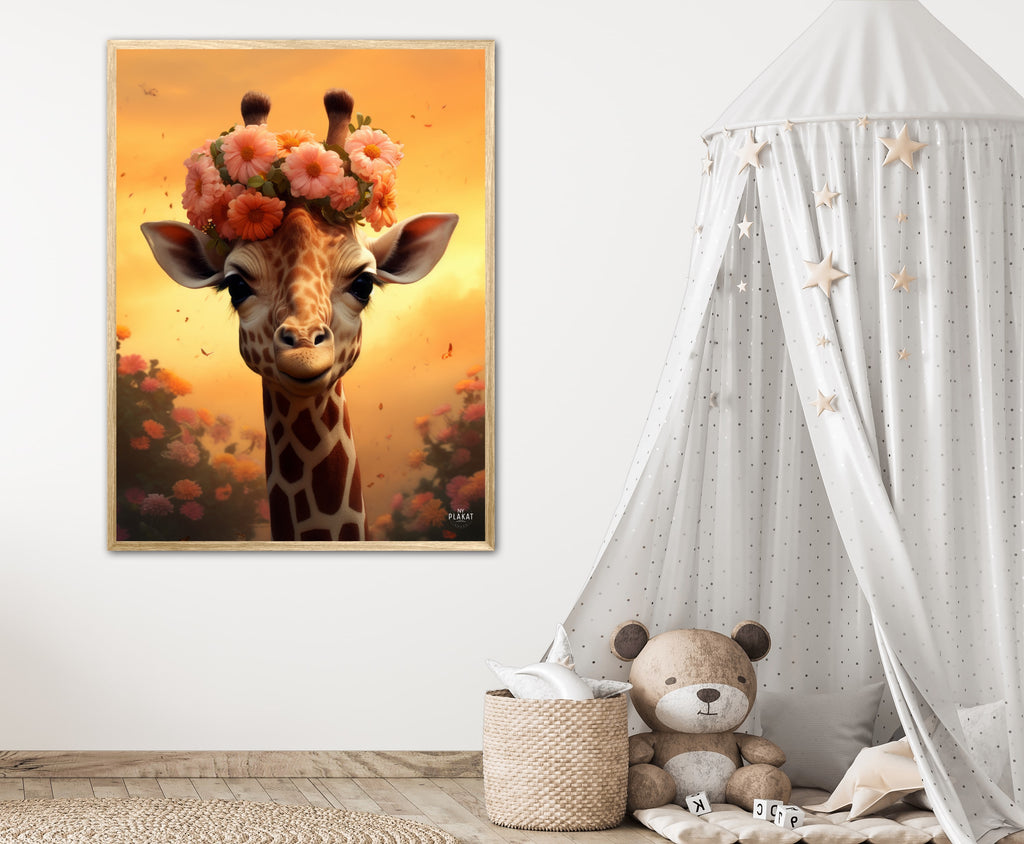 Giraffens Blomstermagi - Giraf Plakat 9
