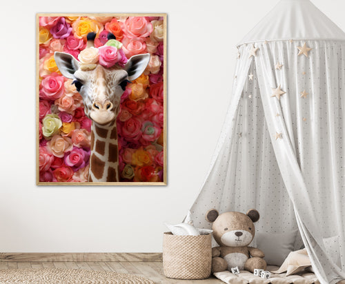 Blomsterfestival med Giraf - Giraf Plakat 21