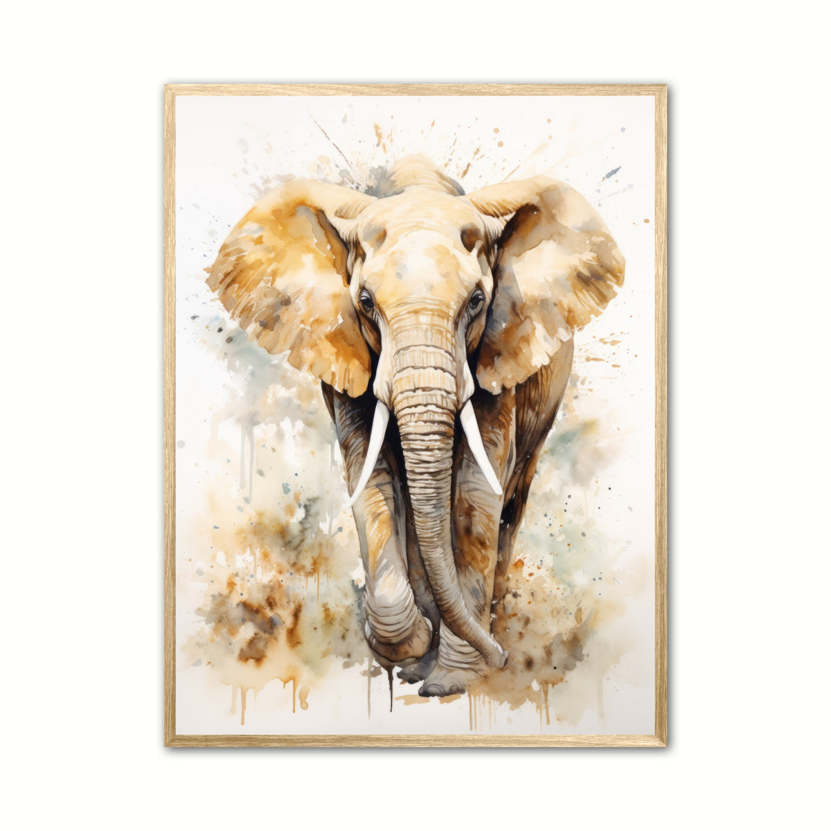 Elefant Plakat 3 - Vandfarve Effekt