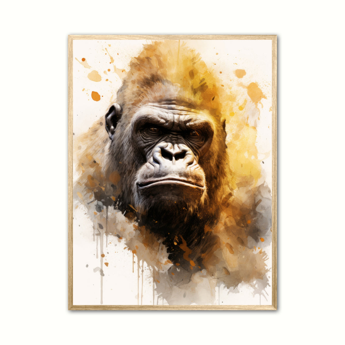 Gorilla Plakat 11 - Vandfarve Effekt