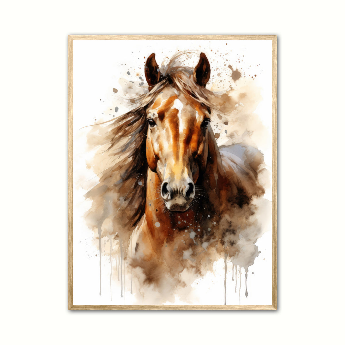 Hest Plakat 1 - Vandfarve Effekt