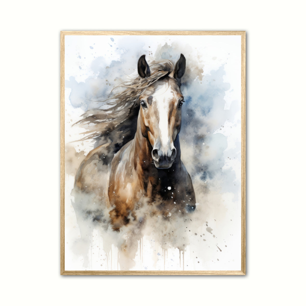 Hest Plakat 2 - Vandfarve Effekt