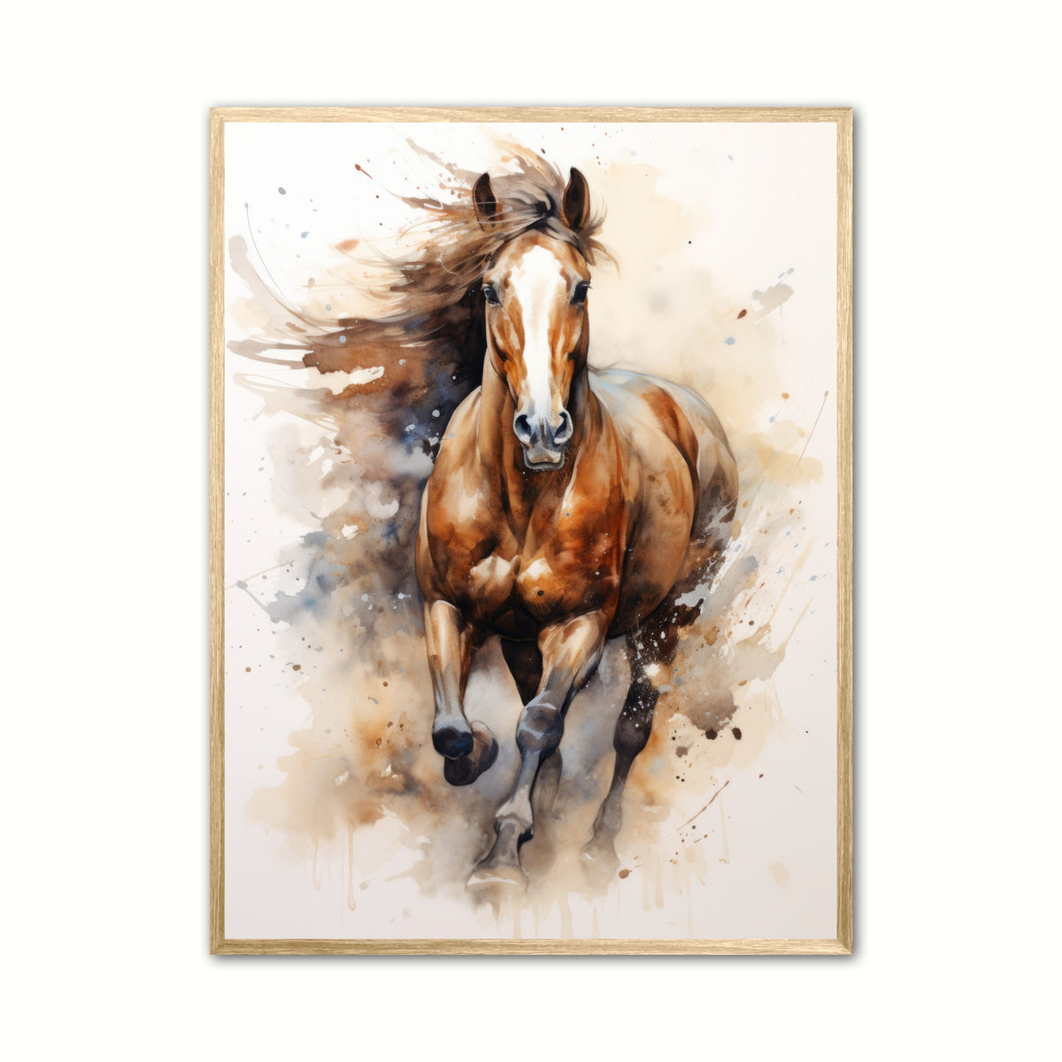Hest Plakat 3 - Vandfarve Effekt