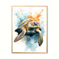 Skildpadde Plakat 7 - Vandfarve Effekt